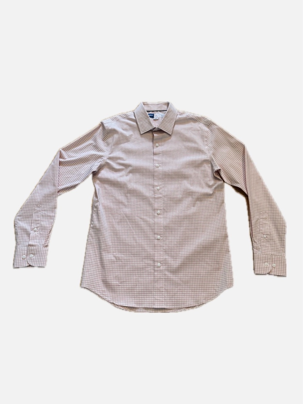 Old Navy - Men's Pink Checkered/Gingham Dress Shirt